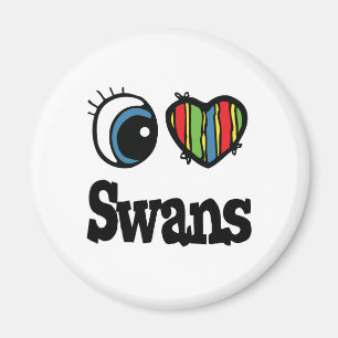 Ich liebe (Herz) Schwäne Magnet