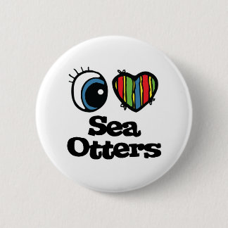 Ich liebe (Herz) Seeotter Button