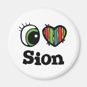Ich liebe (Herz) Sion Magnet