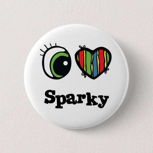 Ich liebe (Herz) Sparky Button (Vorderseite)