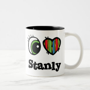 Ich liebe (Herz) Stanly Zweifarbige Tasse