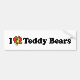 Ich liebe Herz-Teddybären - Teddybär-Sammler Autoaufkleber
