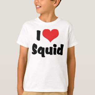 Ich liebe Herz Tintenfisch T-Shirt