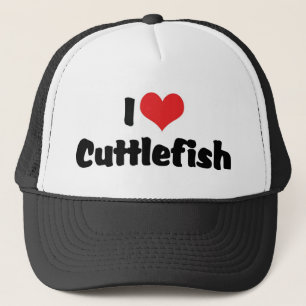 Ich liebe Herz Tintenfisch Truckerkappe