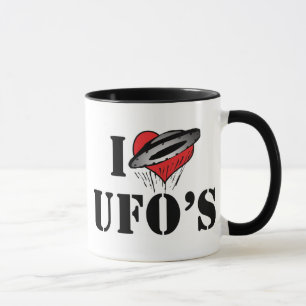 Ich liebe Herz UFOs - Roswell Area 51 Alienliebhab Tasse