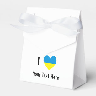 Ich liebe (Herz Ukrainische Flagge) Personalisiert Geschenkschachtel