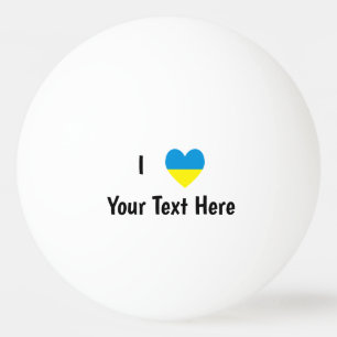 Ich liebe (Herz Ukrainische Flagge) Personalisiert Tischtennisball