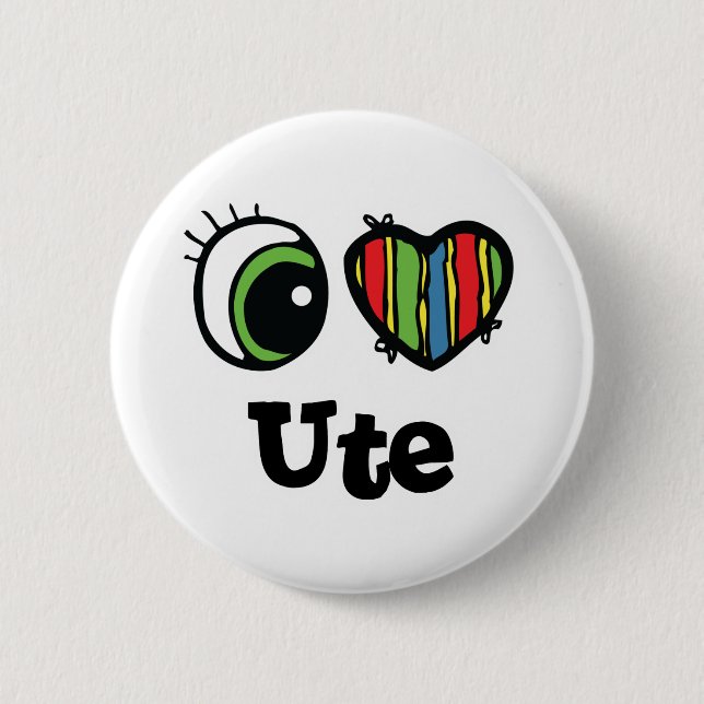 Ich liebe (Herz) Ute Button (Vorderseite)