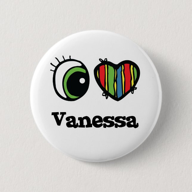 Ich liebe (Herz) Vanessa Button (Vorderseite)