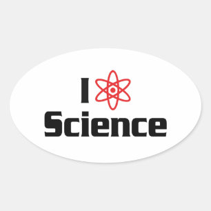Ich liebe Herz Wissenschaft - Kernphysik-Wissensch Ovaler Aufkleber