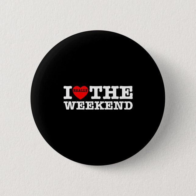Ich liebe Herz-Wochenende Lustige Camping-Paar-Ges Button (Vorderseite)