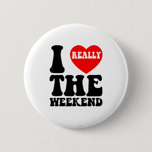 Ich liebe Herz-Wochenende Lustige Camping-Paar-Ges Button