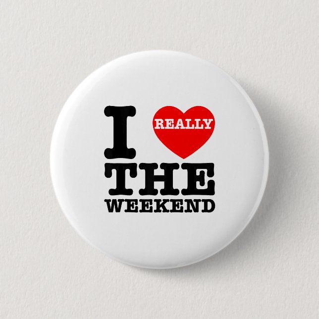 Ich liebe Herz-Wochenende Lustige Camping-Paar-Ges Button (Vorderseite)