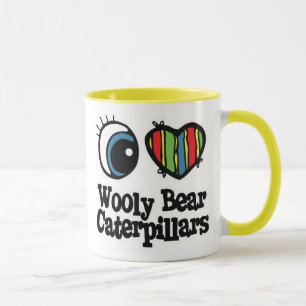 Ich liebe (Herz) Wollbärraupen Tasse