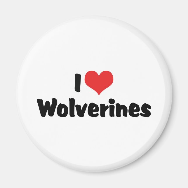 Ich liebe Herz Wolverines Magnet (Vorne)