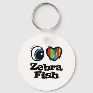 Ich liebe (Herz) Zebrafish Schlüsselanhänger