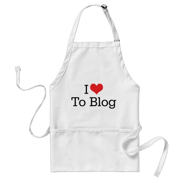 Ich Liebe Herz zu Blog Schürze (Vorne)