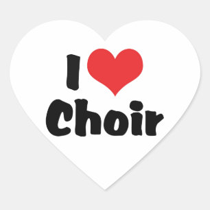 Ich liebe Herzchor Herz-Aufkleber