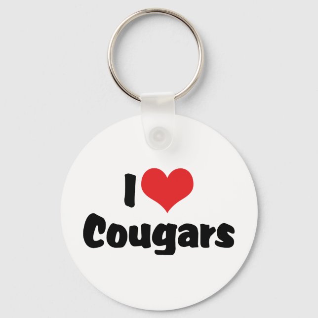 Ich Liebe Herzcougars Schlüsselanhänger (Vorderseite)
