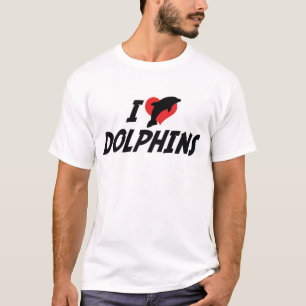 Ich liebe Herzdelfine - Delfinliebhaber T-Shirt