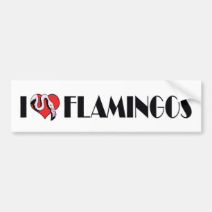 Ich liebe Herzflamingos - Rosa Flamingo Liebhaber Autoaufkleber