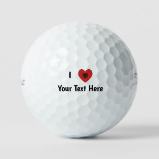 ICH LIEBE (Herzförmige albanische Flagge) Personal Golfball