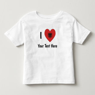 ICH LIEBE (Herzförmige albanische Flagge) Personal Kleinkind T-shirt