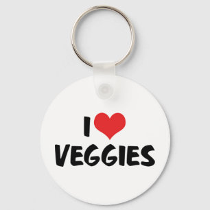 Ich liebe herzhafte Gemüse - Veganer Gesundheitsko Schlüsselanhänger