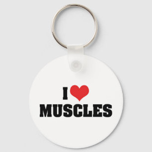 Ich liebe Herzmuskeln - Muskelaufbau Bodybuilder Schlüsselanhänger