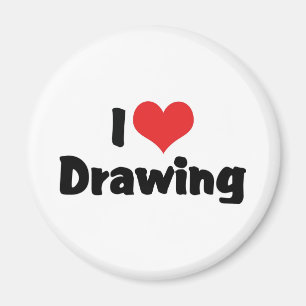 Ich liebe Herzzeichnung - Künstler & Illustrator Magnet