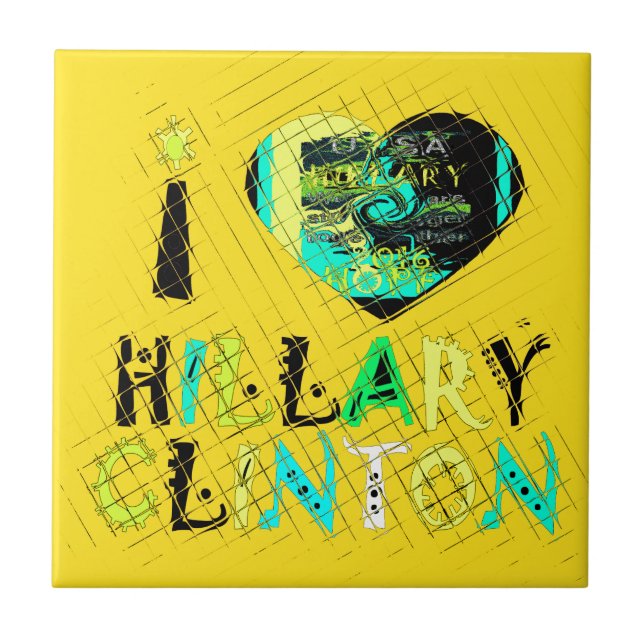 Ich liebe Hillary Clinton: Graffiti-Ausdruckskunst Fliese (Vorderseite)