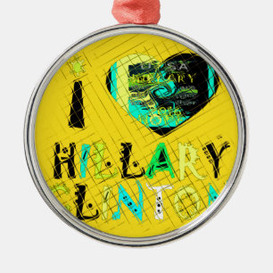 Ich liebe Hillary Clinton: Graffiti-Ausdruckskunst Silbernes Ornament