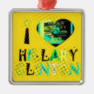 Ich liebe Hillary Clinton: Graffiti-Ausdruckskunst Silbernes Ornament
