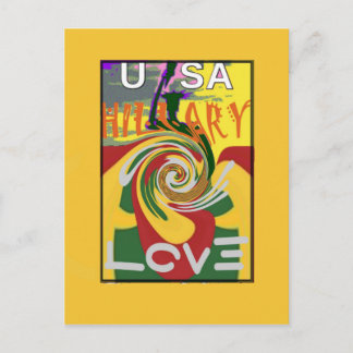 Ich liebe Hillary USA Präsident Stärker zusammen r Postkarte