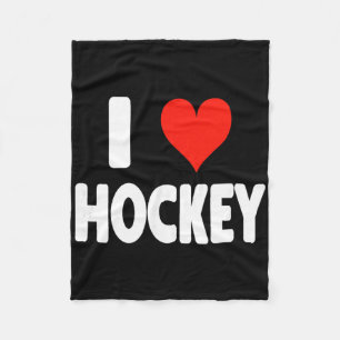 Ich liebe Hockey - Herz Torwart Stürmer Hockey-Mut Fleecedecke