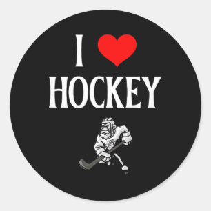 Ich liebe Hockey Ich Herz Hockey Lustiges Eishocke Runder Aufkleber