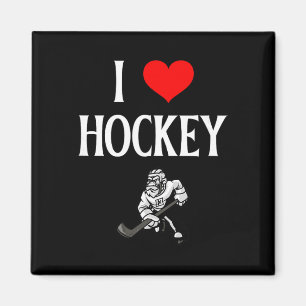 Ich liebe Hockey, ich mag Hockey, lustiges Eishock Magnet
