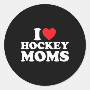 Ich liebe Hockey-Mütter-Shirt Ich Herz Hockey-Mütt Runder Aufkleber