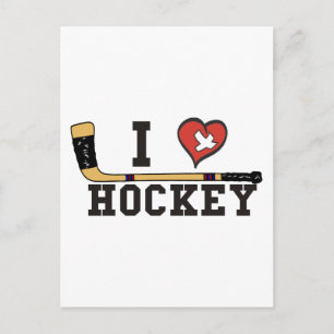 Ich liebe Hockey Postkarte
