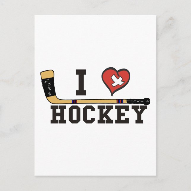 Ich liebe Hockey Postkarte (Vorderseite)