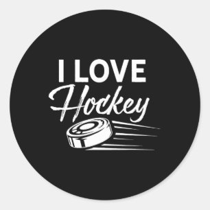 Ich liebe Hockeyspieler Team Spiel Torwart Runder Aufkleber