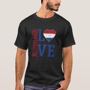 Ich liebe Holland mit Holland Distressed Flagge Ni T-Shirt