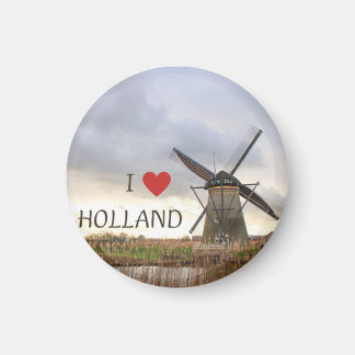 Ich liebe Holland Windmühlen Fotomagnet Magnet