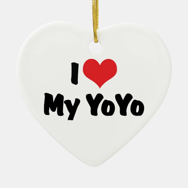 Ich Liebe höre mein JoYo Keramik Ornament (Vorne)