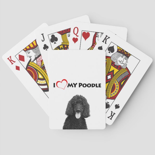 Ich Liebe höre mein Poodle Spielkarten (Rückseite)