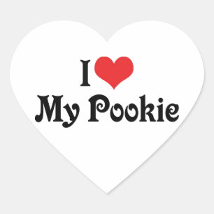 Ich Liebe höre mein Pookie Herz-Aufkleber