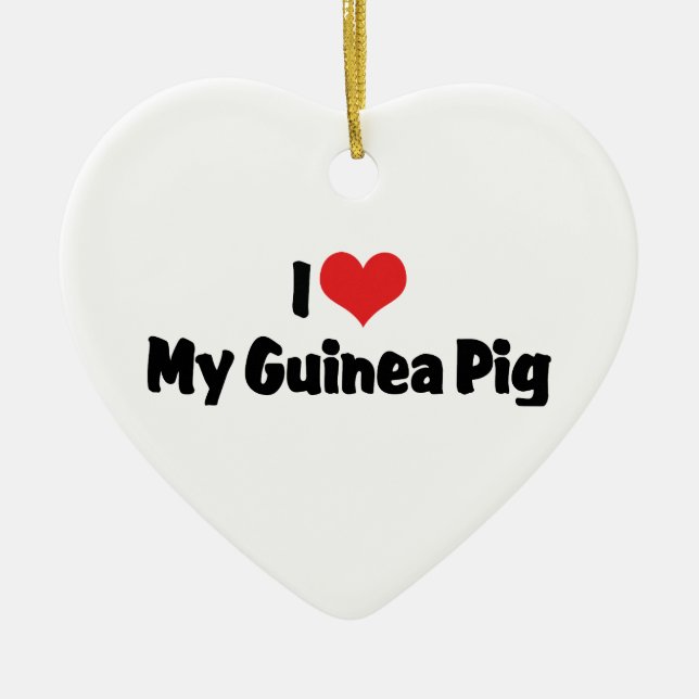 Ich Liebe höre meine Guinea Pig Keramikornament (Vorne)