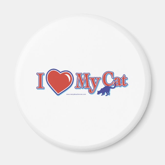 Ich Liebe höre meine Katze Magnet (Vorne)