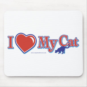 Ich Liebe höre meine Katze Mousepad