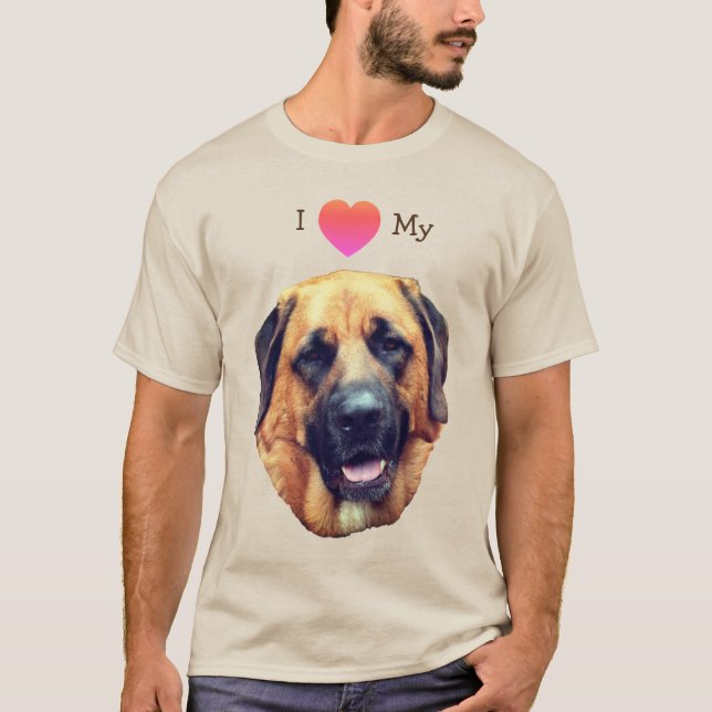 Ich Liebe höre meinen Mastiff Hund T-Shirt (Vorderseite)